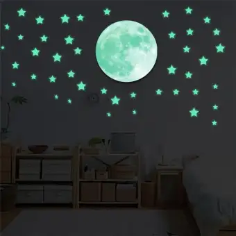 100 Pcs Fashion 3d Wall Stickers Home Glow In The Dark Stars Ceiling Baby Bedroom Decal Multicolor
