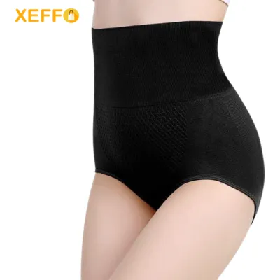 Women's Seamless High Waist Tummy Control Panty Seamless High-waist  Honeycomb Underwear 3d Belly Shaping Hip Women's Panties Briefs Nylon /  Cotton , Free Size, Black and White