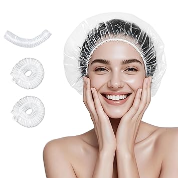 6 Shower Cap Reusable Waterproof - Large Plastic Shower Caps Hair Treatment Deep Conditioning Cap Shower Hat Hair Care Bathing Travel Essentials Washable Cover Women Men Long Hair