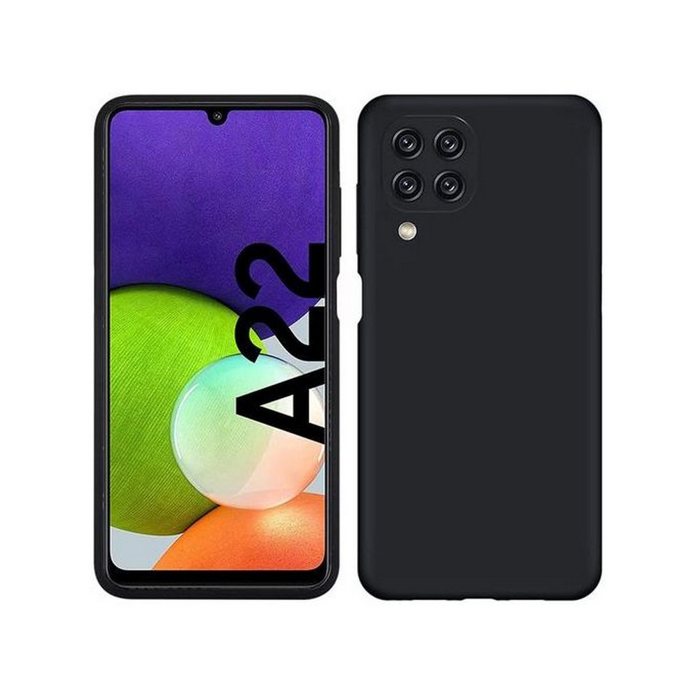 Samsung Galaxy A22 4G Matte Black Soft Silicone TPU Back Cover with Camera Protection