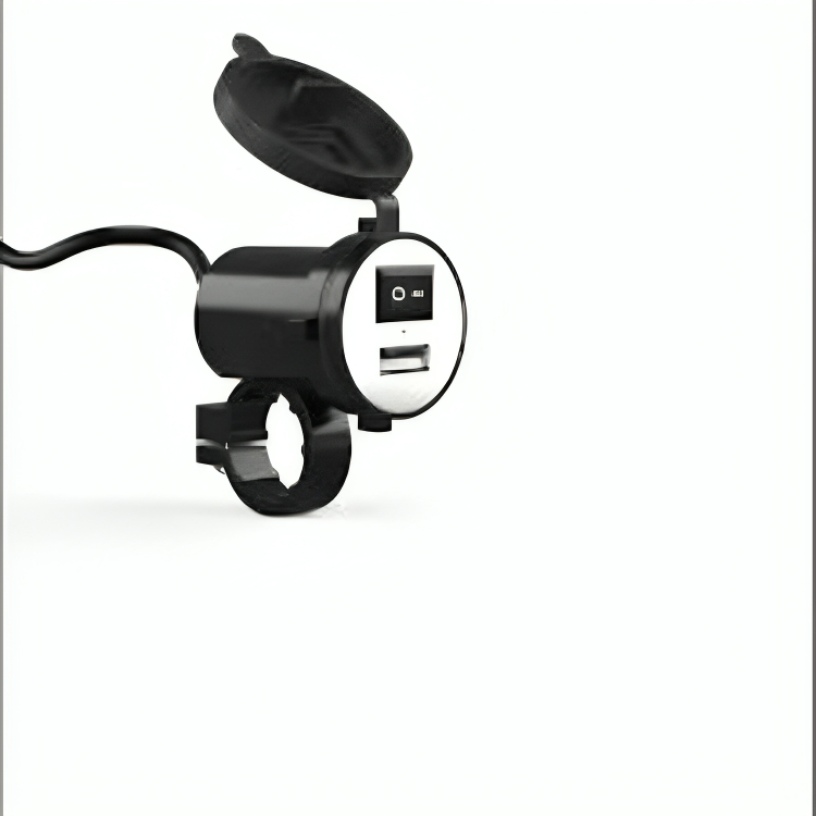 Water-Resistant USB Mobile Charger for Motorcycles & Two Wheelers | Handlebar Mount Charging Port for Smartphones | Fast Charging Bike USB Power Socket with Secure Mount for All Bikes & Scooters