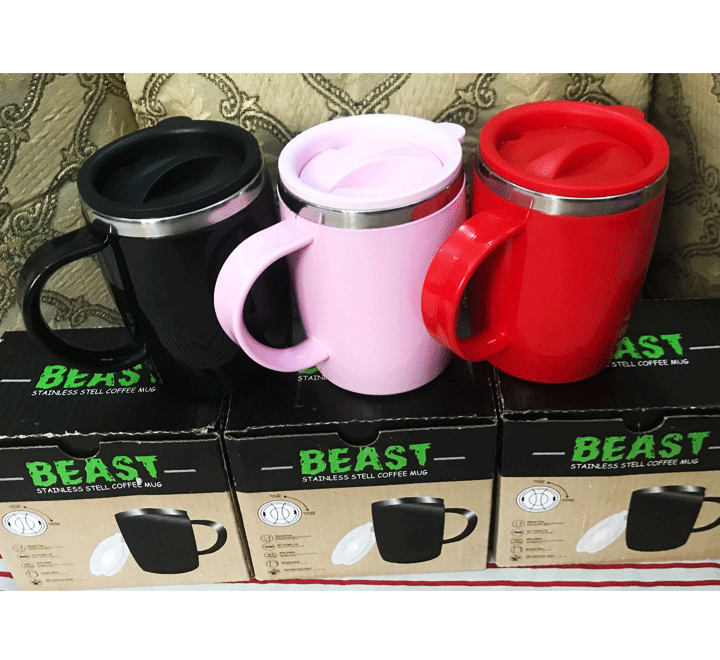 Tea Mug - Coffee Mug - Beast 400ml Stainless Steel Hot Coffee Mug -  Airtight Seal Thermal Mug Leak Proof Tumbler - Vacuum Coffee Flask - Juice,  Drinks & Baby Milk Hot