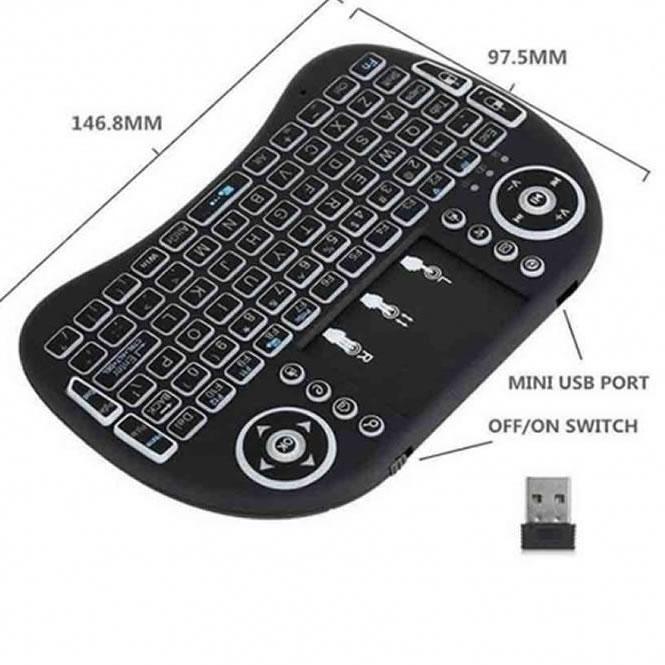 Wireless Keyboard For Android TV Box / Smart TV / PC - Lighting Mini Key Board with Trackpad