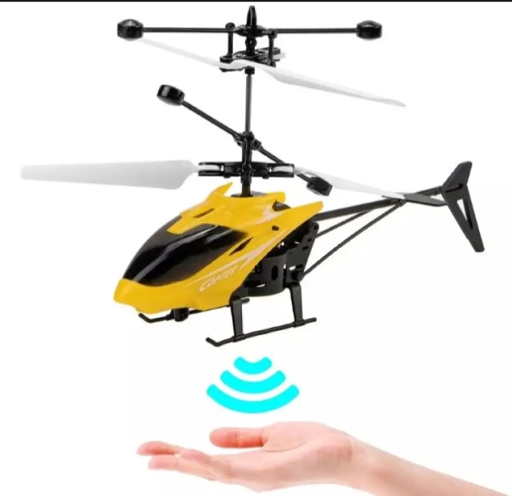 2-in-1 Remote Control & Hand Sensor Helicopter Toy with 3D Lights – Rechargeable, Multicolour Flying Toy for Boys & Kids (Indoor & Outdoor Use) (With Remote Control and Without Remote Control)