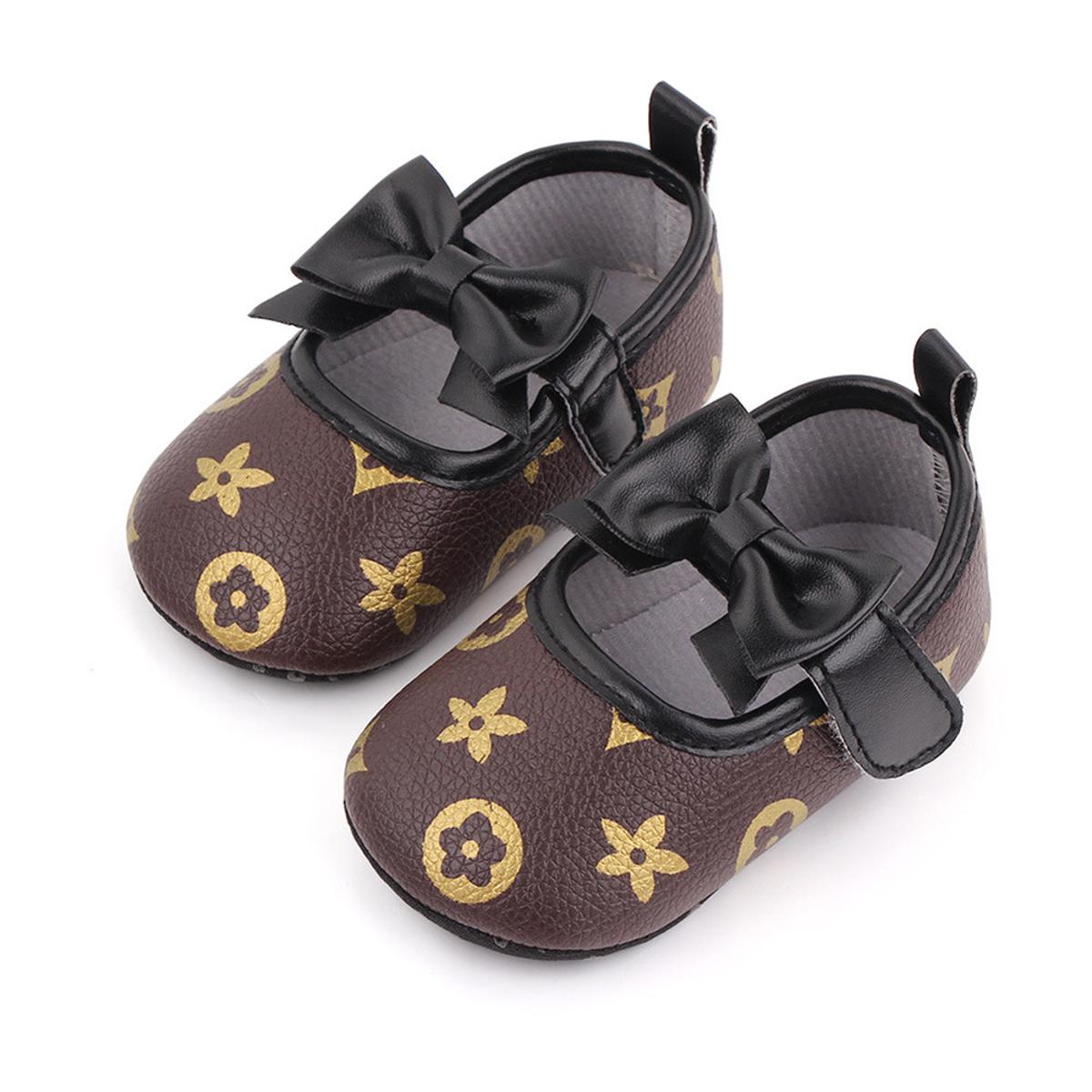 1 Pair Of Girls Shoes Bowknot Soft Sole Toddler Shoes For 3-12