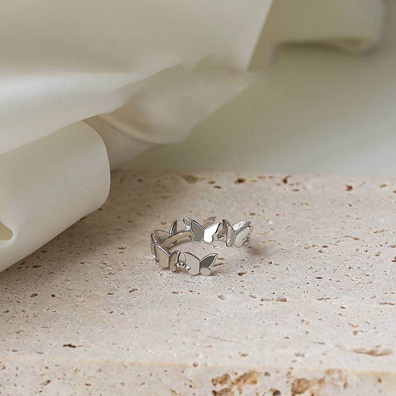 Korean Fashion 925 Sterling Silver Openwork Engagement Finger Rings for Women Jewelry