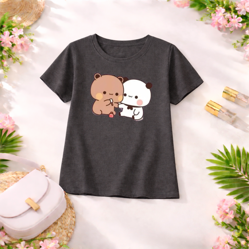 MK Garments -  Girls Bubu Dudu Printed Top and T Shirt Half Sleeves Summer Cotton Casual T Shirt for Girls