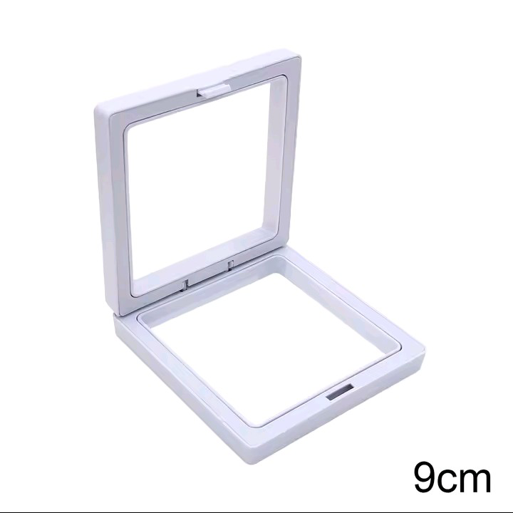 3D Floating Frame Transparent Jewelry Display Box Shadow Case White Perfect for Coins Medals Rings Medallions Tabletop Display