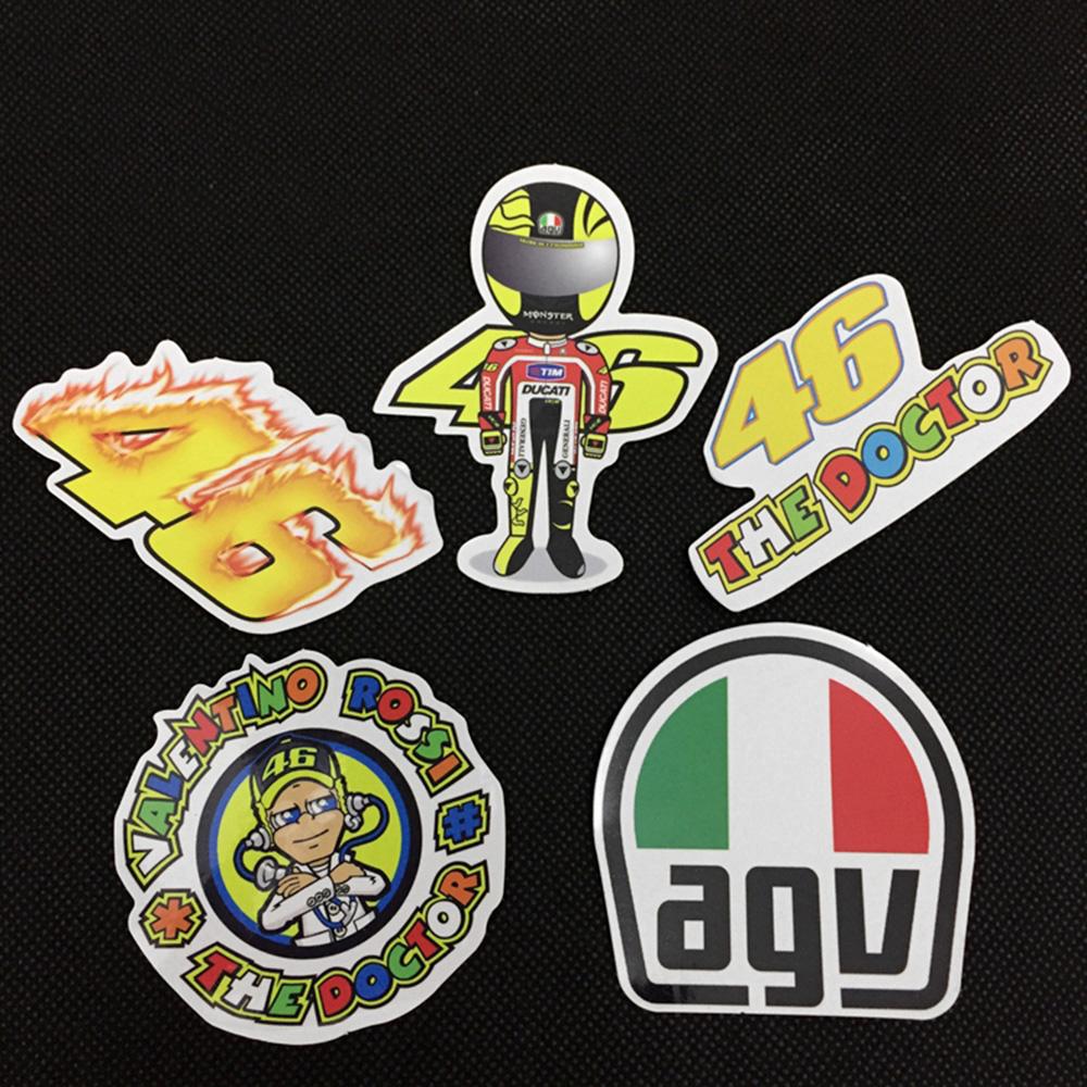 5 PCS/Set Rossi AGV Motorcycle Sticker Waterproof PVC Car Helmet Guitar Notebook Skateboard
