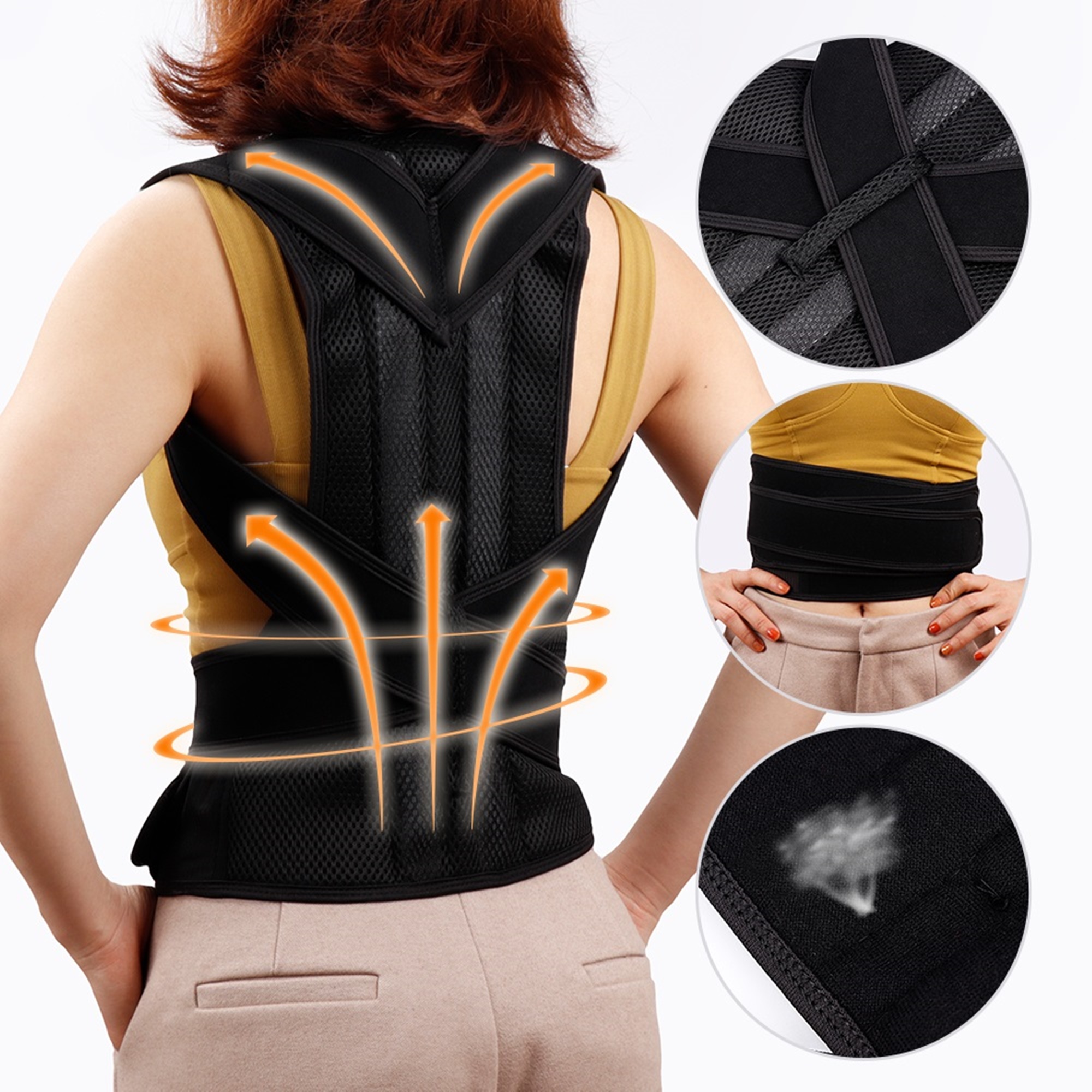 Adjustable Magnetic Therapy Posture Corrector Brace Shoulder Back Support  Belt for Male Female Braces and Supports Belt