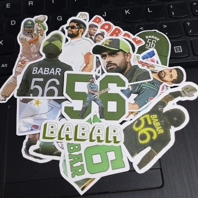 25pcs BABAR AZAM sticker pack of cricket player stickers for all sports fans pakistani ideal for journals, helmets, sketchbooks, notebooks, laptop