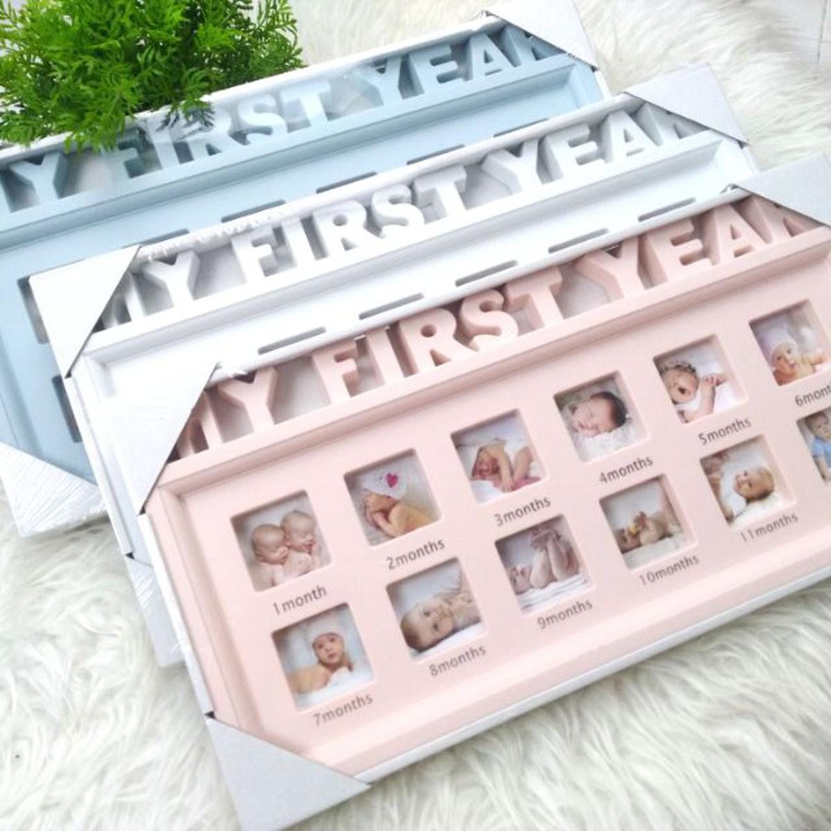 12 Month Baby "MY FIRST YEAR" Frame Pictures Souvenirs Baby Photo Frame  Baby Memory Gif