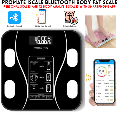 Upto 180kg Bluetooth Weight Machine With App - Smart Digital Body Weight Scale With Bluetooth Weighing Scale App & LED Digital Display - Accurate Body Fat & BMI Measurement Through App - Weighing Machine & Weighing Scale For Household Use