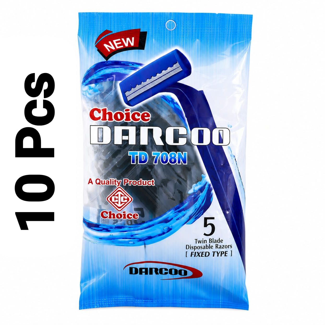 Darcoo Disposable Razors for Men & Women - Twin Blade Men’s Shaving Razor - Smooth, Skin-Friendly Shave for Face & Body Hair Removal - Pack of 10