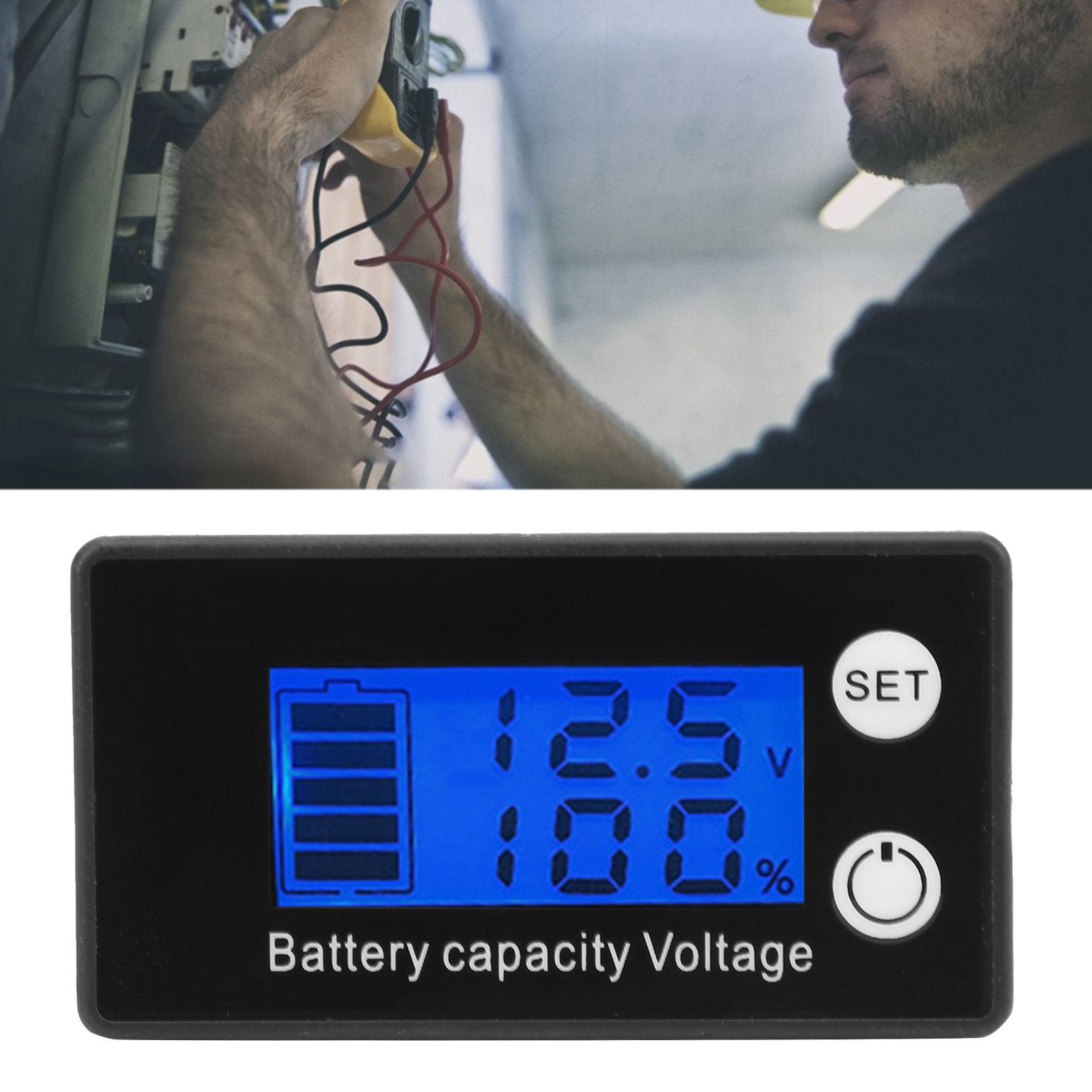 Battery Capacity Tester 2‑Wire Percentage Digital Voltage Meter DC 768V Daraz.pk