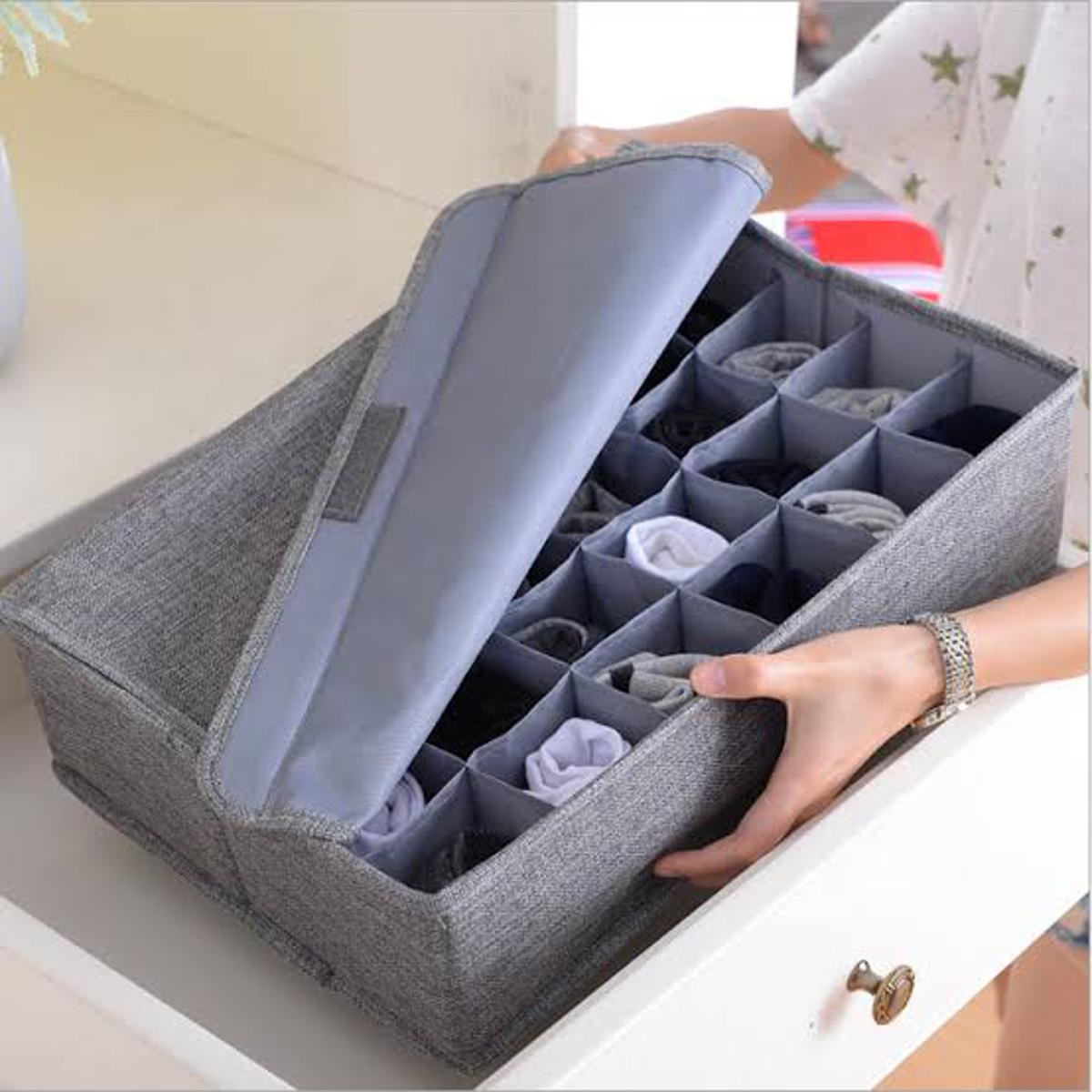 Underwear Organizer Drawers – Hard Shell Foldable Cabinet Closet Organizers  – Pullout Drawers for Shelf Dresser Storage – Space Saving Storage Box for  Underwear, Socks, Lingerie, Ties etc (Gray) : : Home