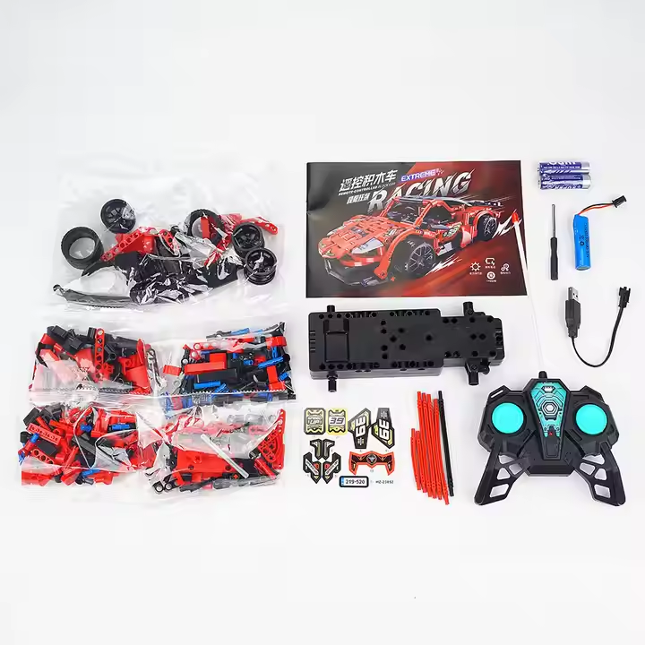KIDDO KASTLE - Remote Control RC Building Block Car 503+ PCS | 1:16 DIY STEM Off-Road RC Truck Building Blocks Set | 2.4GHz Remote Control Drift Car Construction Brick Toy for Kids | Assorted Models