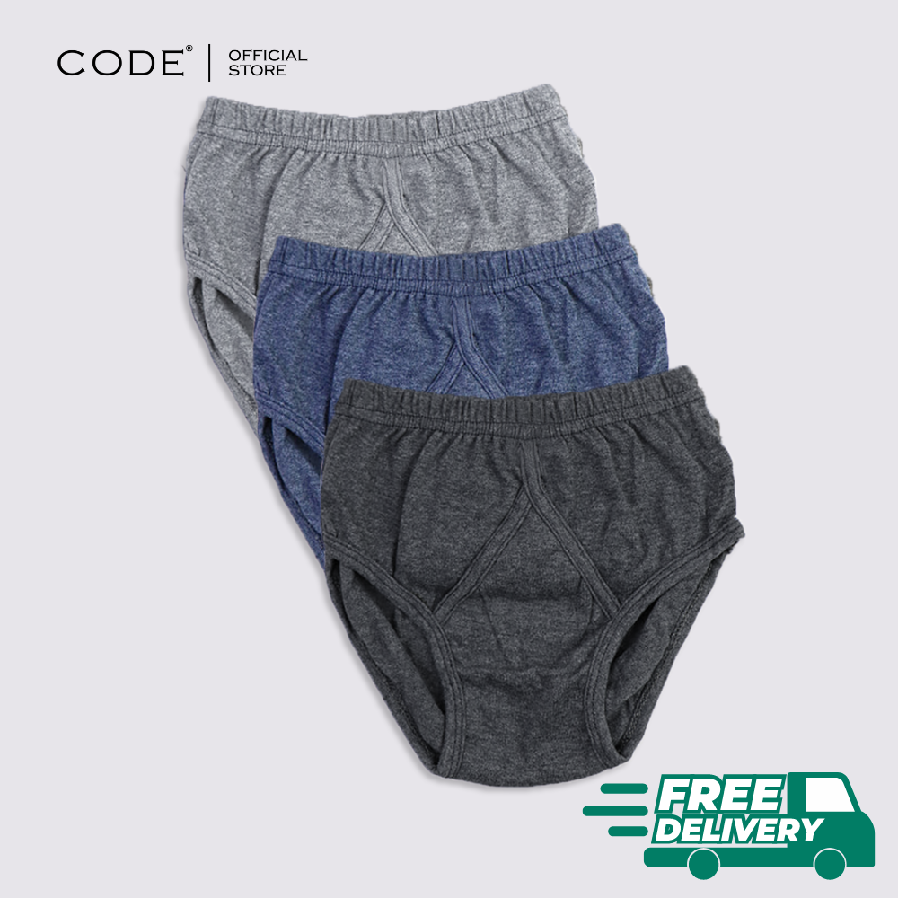 Code Brief Underwear For Men Pack Of 3 - Random Colors