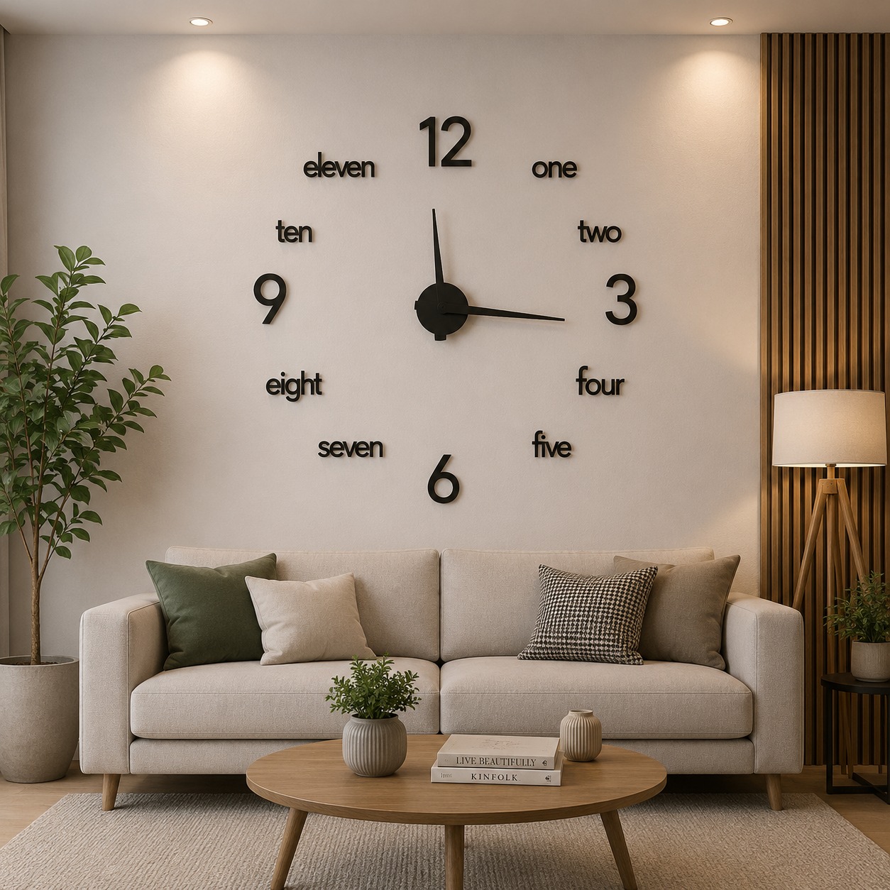 Minimalist English Number DIY Wall Clock Silent Modern Wall Decor
