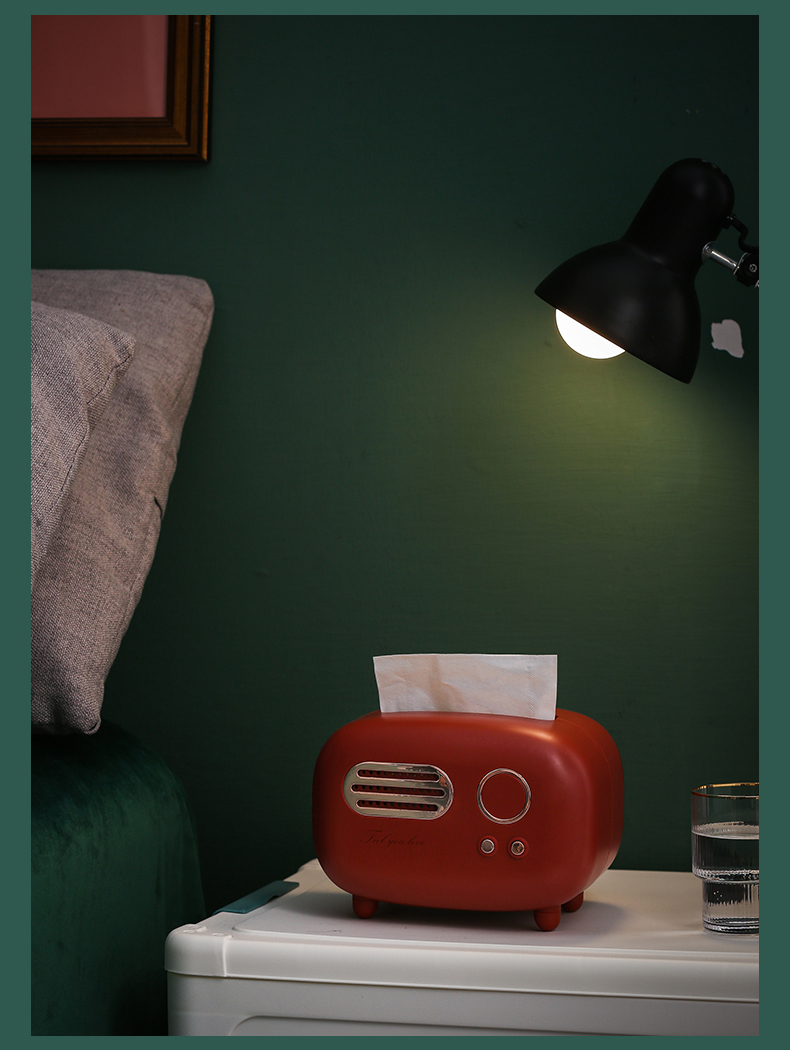 Vintage Radio Taschentuchbox – Retro-Spender Aus Kunststoff, 17 Cm, Für Bad, Wohnzimmer & Mehr (Grün)