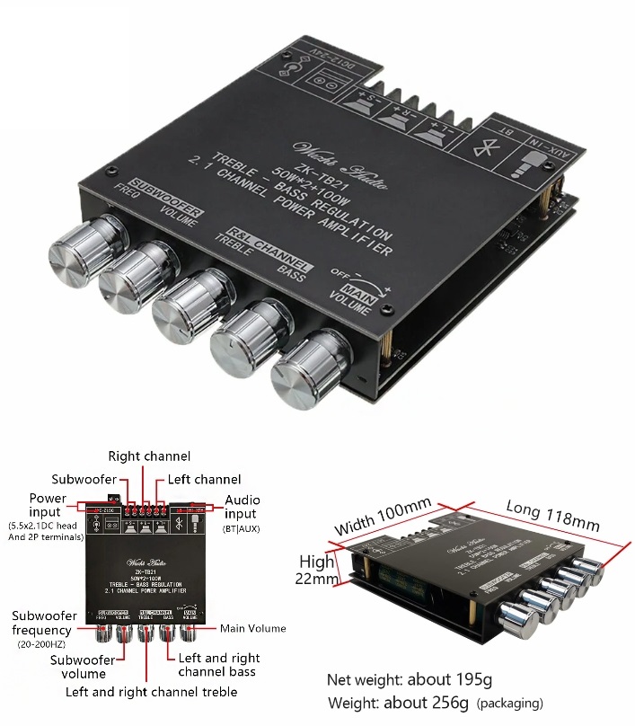 Zk Tb Tpa D Bluetooth Subwoofer Audio Amplifier Board Wx