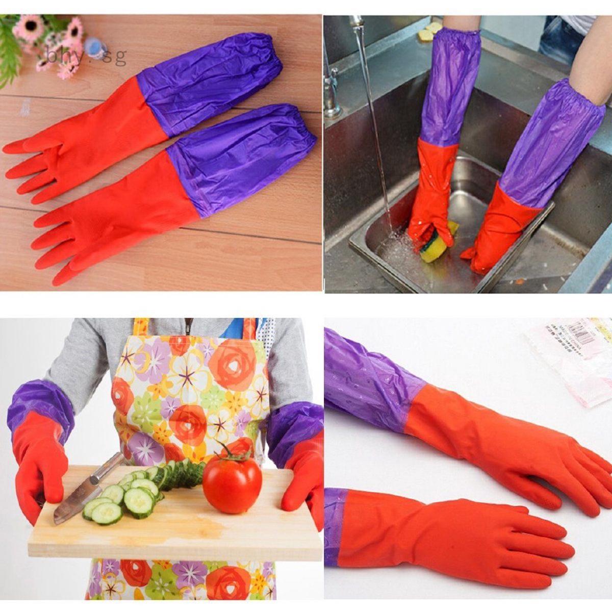 EXTRA LONG WASHING GLOVES CLEANING QUALITY Warm Waterproof Rubber