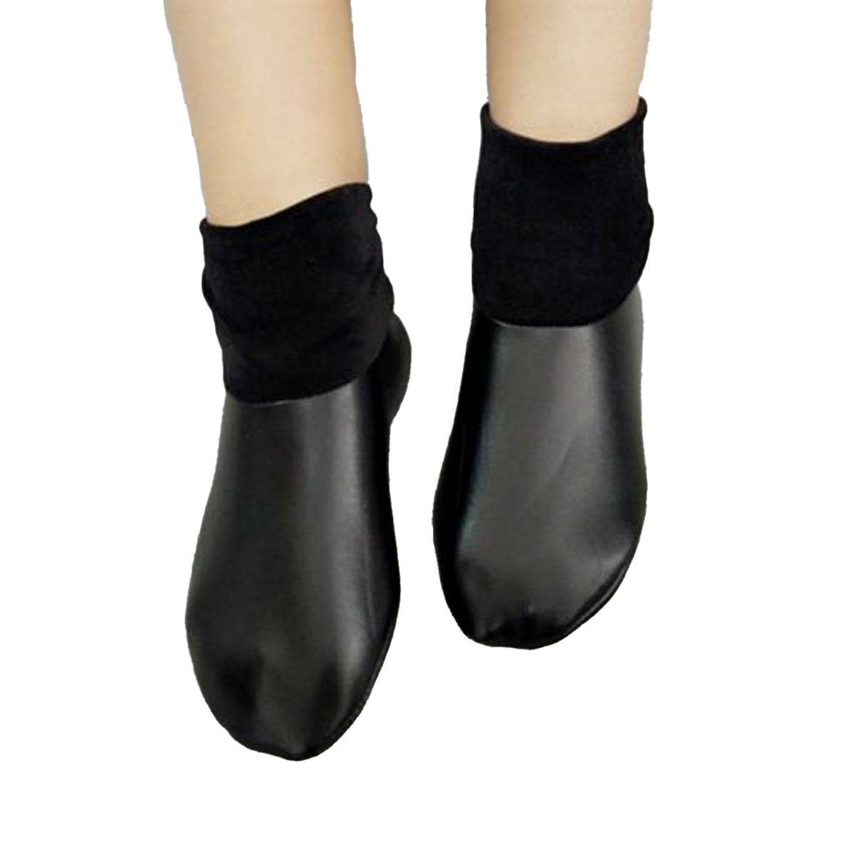 Unisex Winter Warm Leather Non Slip Socks Boot Slipper Indoor House Soft Shoes