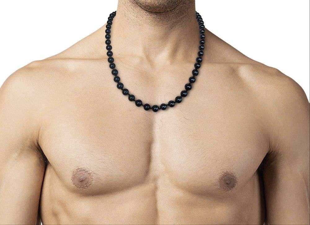 stretchable black moti mala Necklace 
