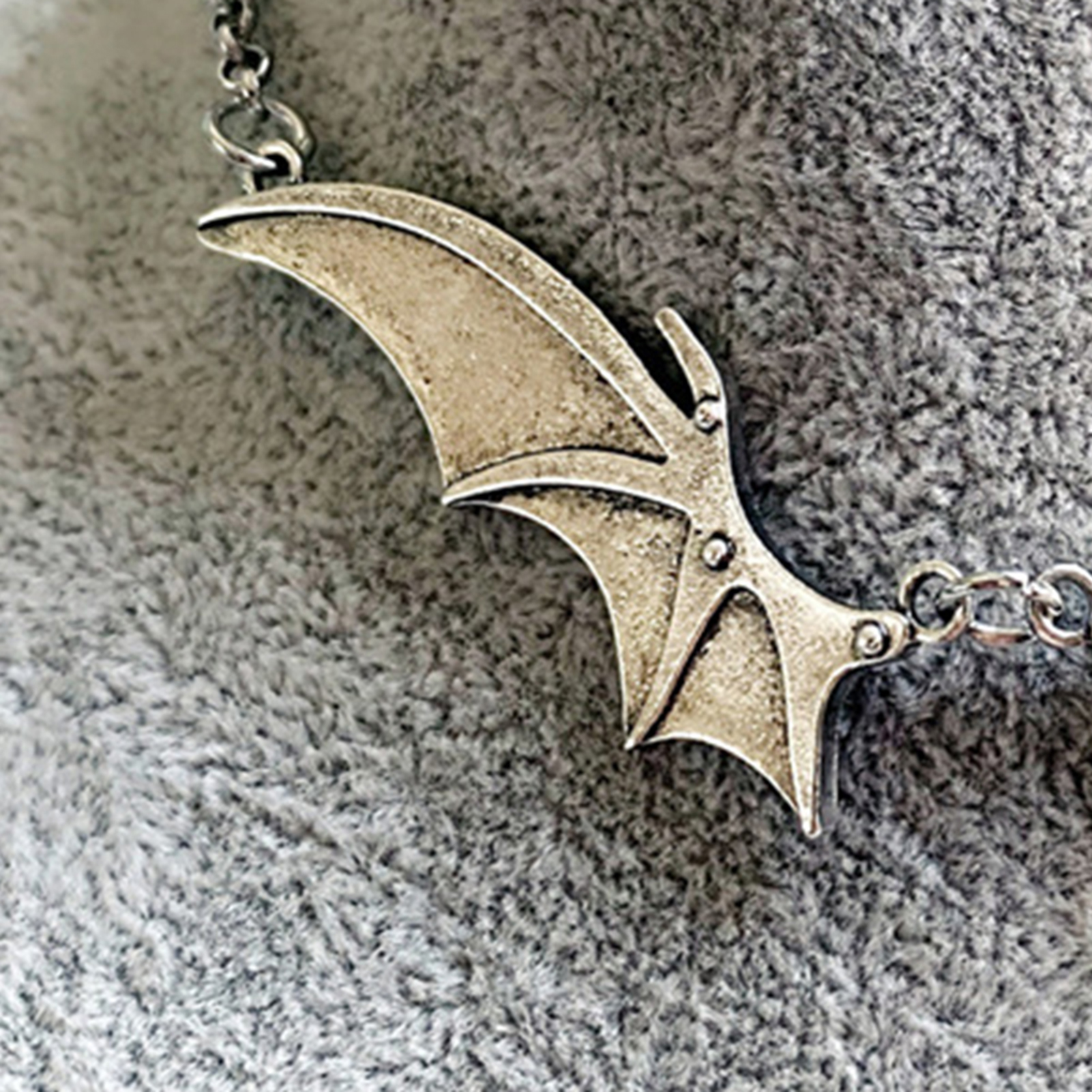 Spiritrain Gothic Bat Pendant Necklace - Punk Style Choker With Animal Wings For Halloween & Fashion