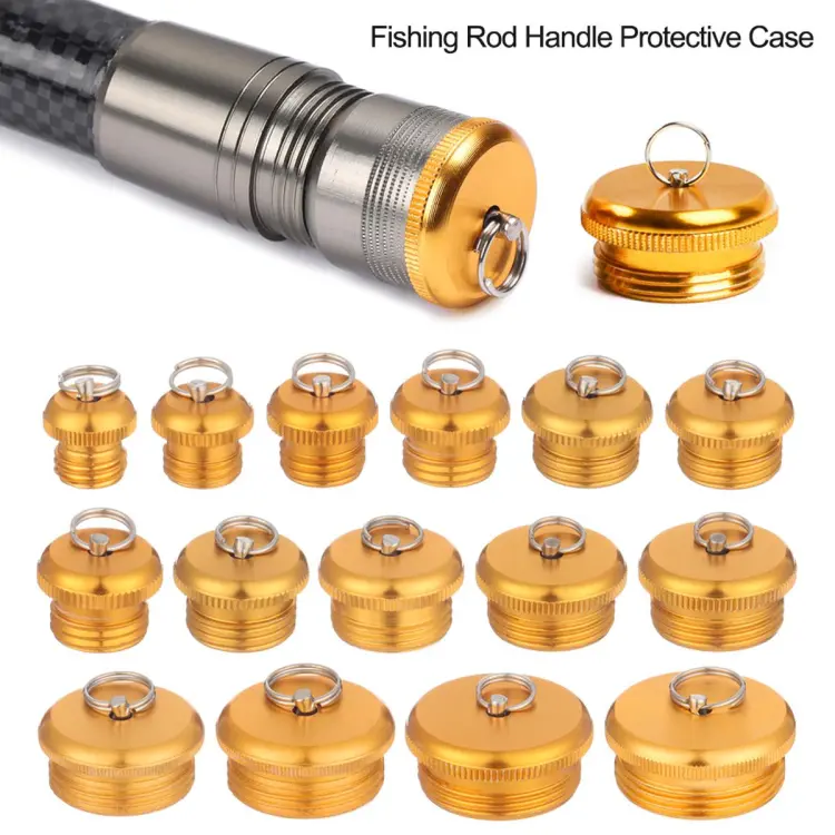 1PC Rod Plug Fishing Rod Handle Protective Case Aluminum Alloy Metal Lure  Rod Bottom Protector Fishing Accessories