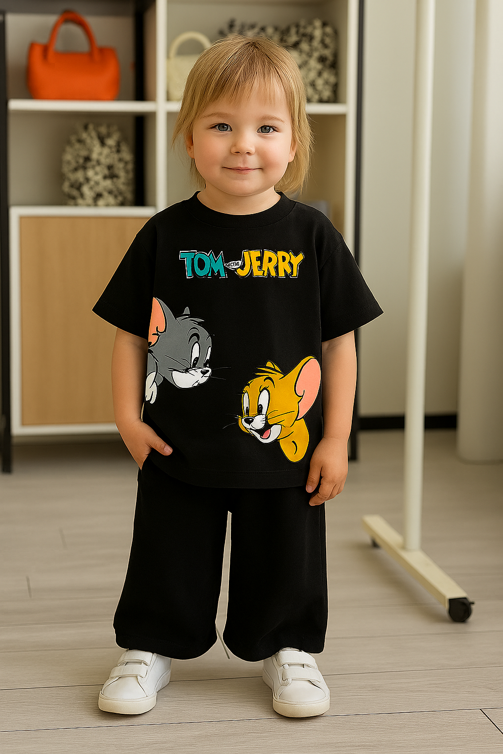 comfy & cuzy cute Kids Tom & Jerry Cartoon Graphic Premium Qulity T-Shirt – Boys & Girls Casual Wear (Size 5–14 Years) girls dress, boys dress, Top Tees with trouser for night wear night suit summer frindly causal wear