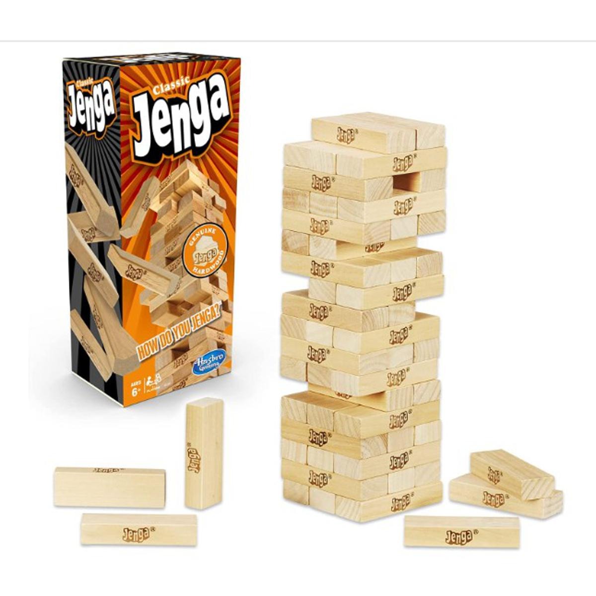 Hasbro Style Jenga Tower Wooden Blocks Game | 48 & 21 Pieces Stacking Balance Game for Kids & Family