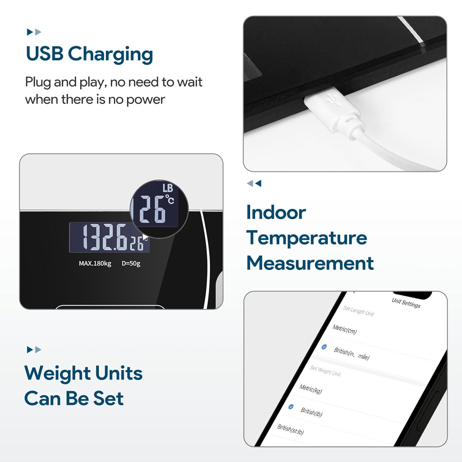 Upto 180kg Bluetooth Weight Machine With App - Smart Digital Body Weight Scale With Bluetooth Weighing Scale App & LED Digital Display - Accurate Body Fat & BMI Measurement Through App - Weighing Machine & Weighing Scale For Household Use