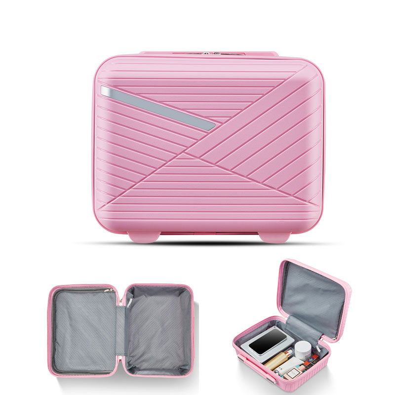 Beauty 14 Inch Suitcase Waterproof Plastic Makeup Storage Box Zipper Travel Cosmetic Bags Case