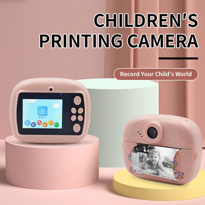 Instant Print Camera for Kids | 48MP Dual Selfie Digital Camera with 1080P HD Video Recording | Built-in Instant Photo Printer