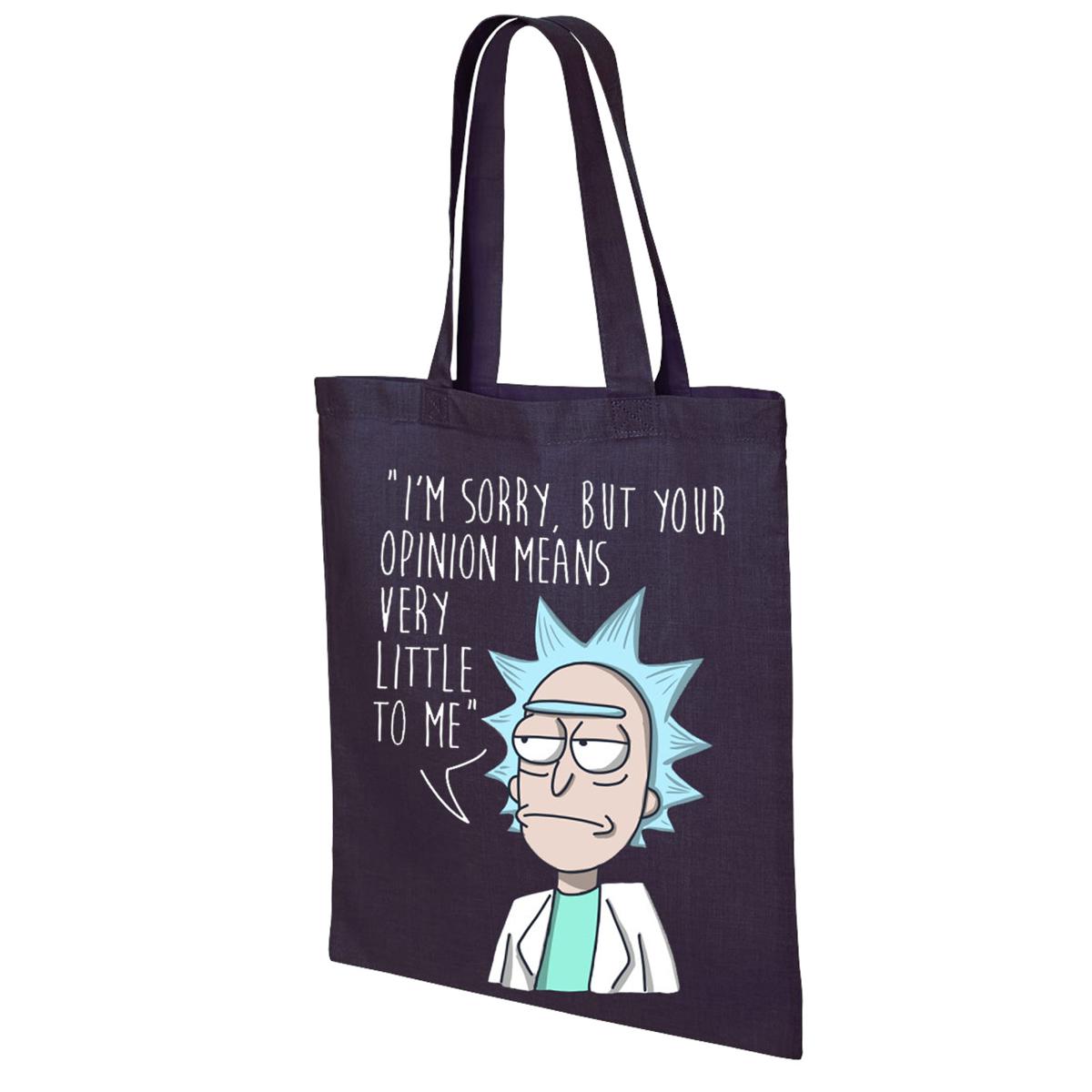Vagile Pickle Rick Opinion Funny Rick And Morty Joke Anime Cotton Tote Bags for Girls - Unique And Premium Quality Gift Idea