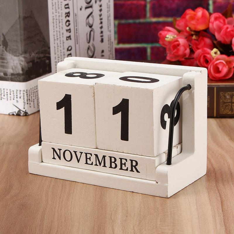 The Old Tree Vintage Mediterranean Style Wood Perpetual Calendar