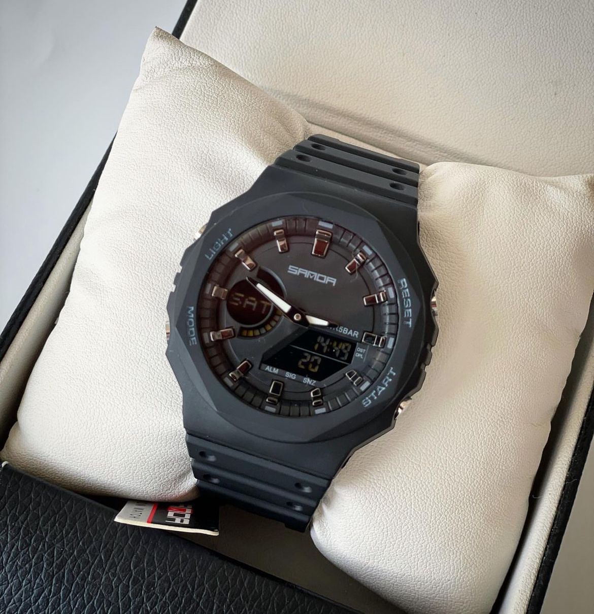 MEN'S Dual Time Wrist Sports Watch Sanda 6016 Waterproof WorldTime Model