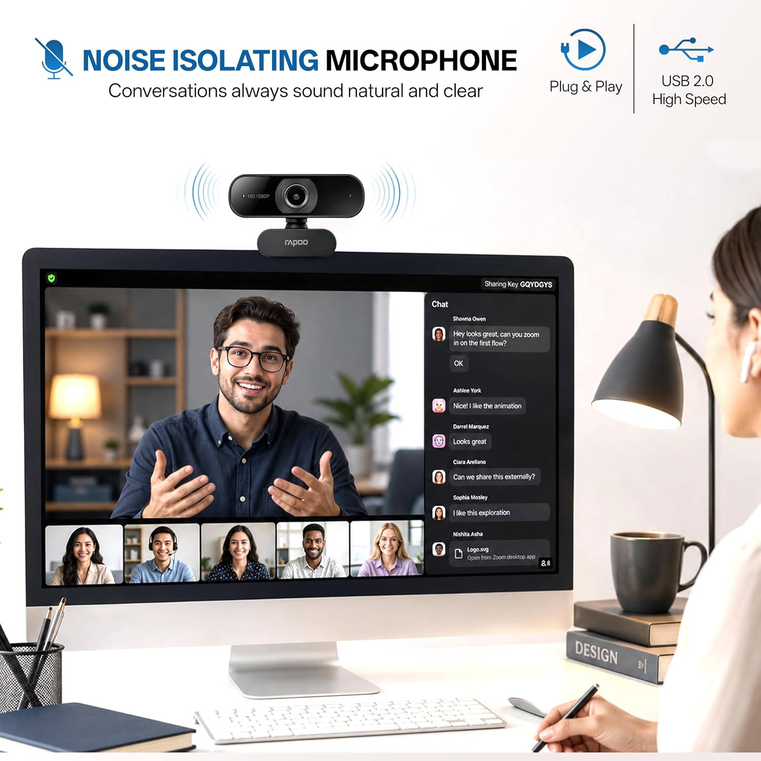 RAPOO C260 USB Full HD Webcam 1080p 30hz with Noise Cancelling Microphone 360 Horizontal 95 Super Wide-Angle 2mp 17 b3e76d25e18ad21c87ccc33d0960eb3f