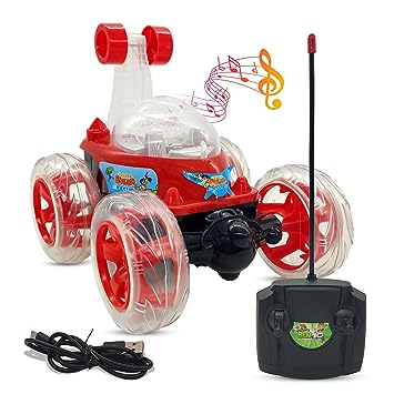Rechargeable Remote-Control Stunt Car 360 Degree Twisting Fun with Lights & Music