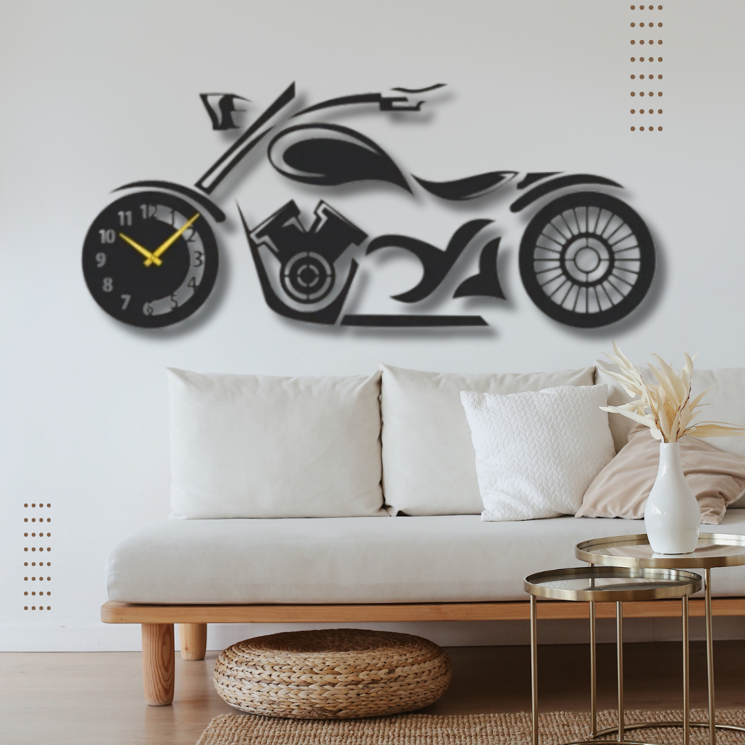 High quality wooden wall clock  bike shaped clock   The New Wooden Wall Clock Big Size I Wall Clock I Wooden Wall Clock I Wall clocks for bedroom I Wall Clocks for drawing room I Wooden Wall Clocks for bedroom