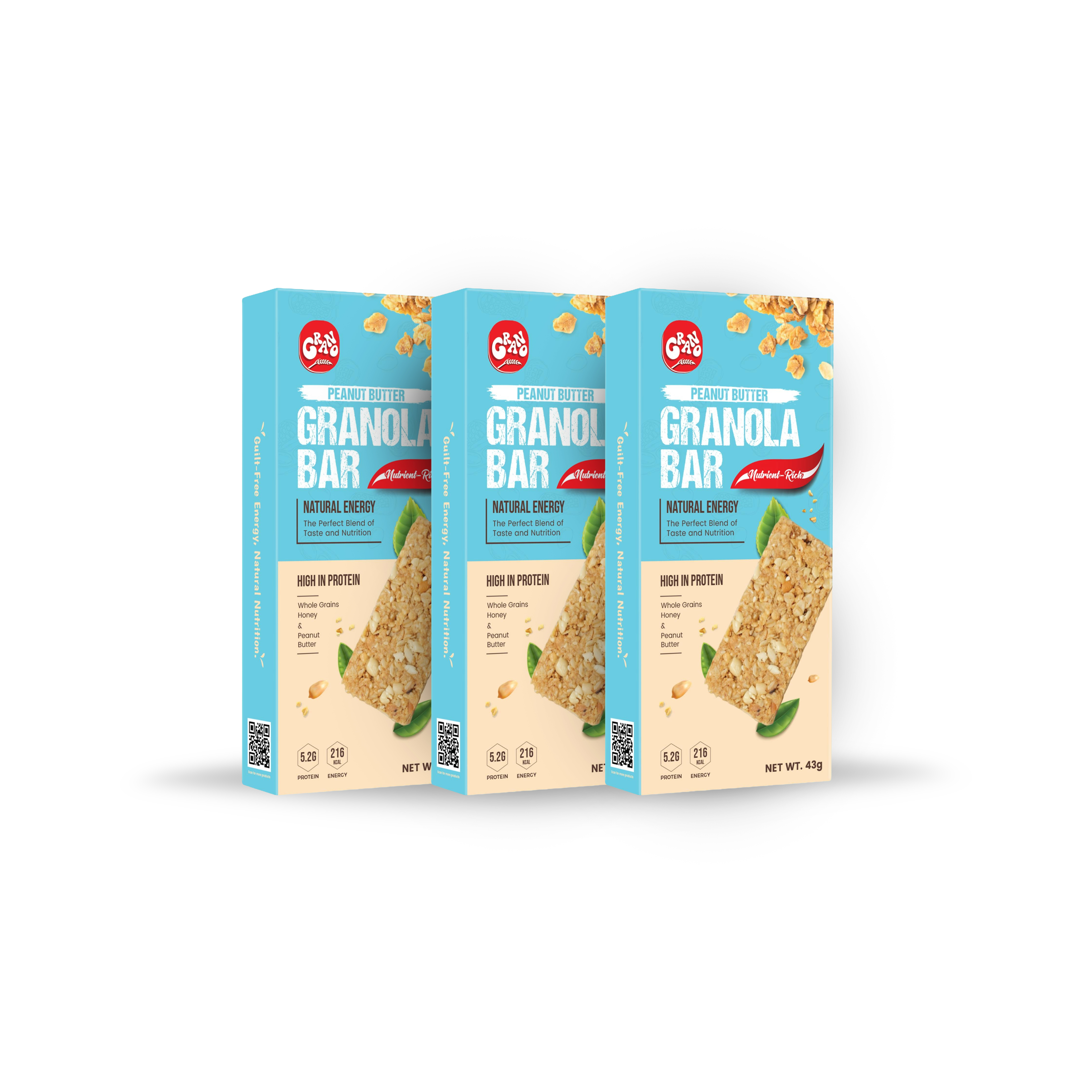 Grano Granola Bar with Peanut Butter – Oats, Protein & Crunchy Goodness for Natural Energy Anytime