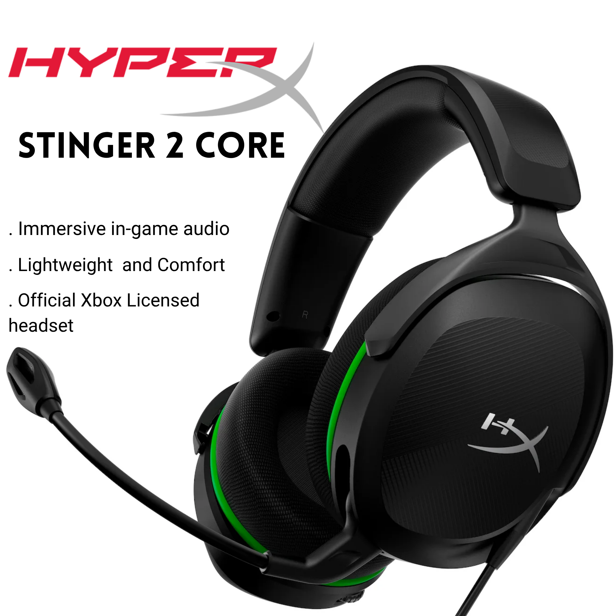 HyperX Cloud Stinger 2 Core Gaming Headset - DTS:X Spatial Audio - Lightweight Wired Headphones for PC/Console  - Without Box