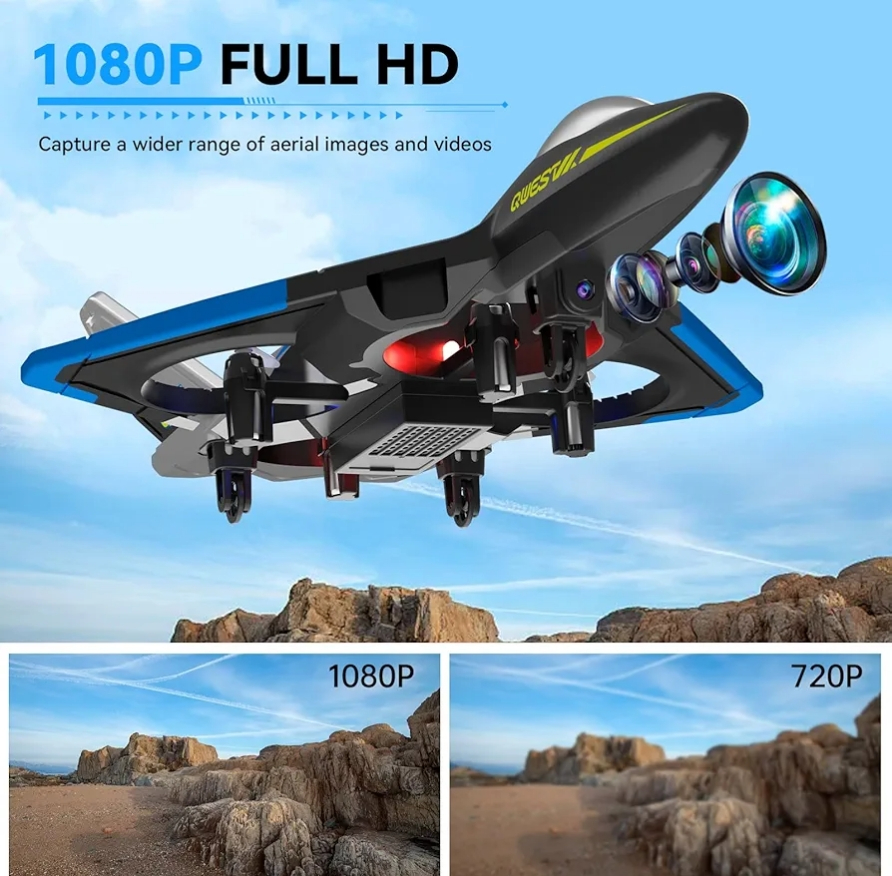 Kids Remote Control Fighter Jet – Foam RC Airplane with LED Lights & 360° Stunt Flying Action