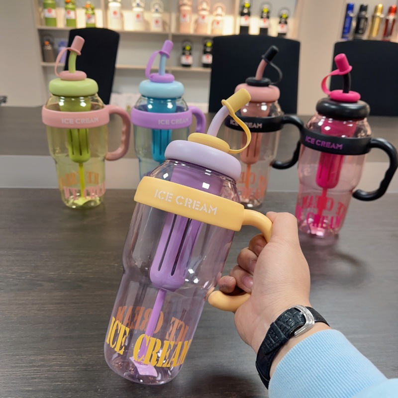 Summer Sport Water Bottle With Tea Infuser Straw Cover Handle Cute Plastic Ice Coffee Milk Tea Juice Travel Drink Bottle Jug 13 Summer Sport Water Bottle With Tea Infuser Straw Cover Handle Cute Plastic Ice Coffee Milk Tea Juice Travel Drink Bottle Jug