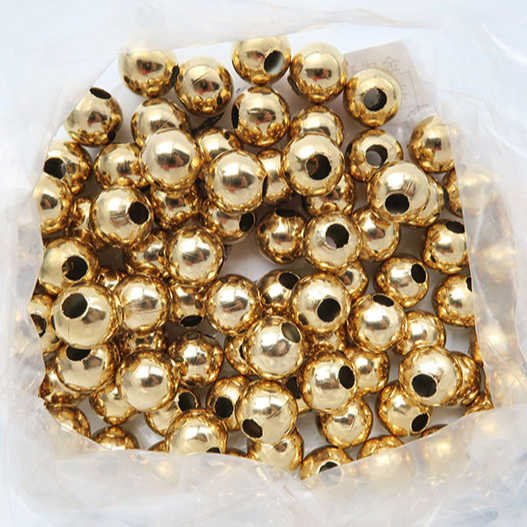 Golden Beads Charms Sewing Decorations Jewelry Findings Handmade Projects Craft Bead - Pack of 100