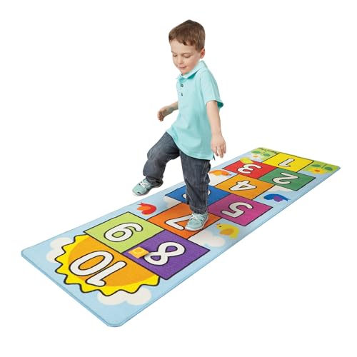 Hopscotch Kids Play Mat 5ft x 2ft – Hop & Count Jumping Game Rug for Children | Waterproof PVC Activity Mat | Indoor Outdoor Learning Toy for Kids 4–10 Years