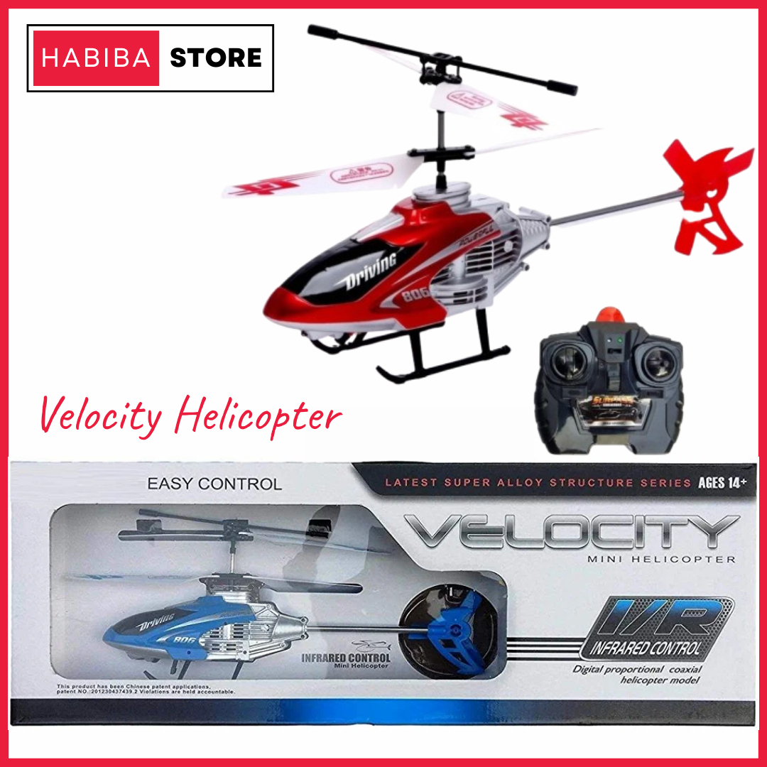 Velocity Remote Control Helicopter – Mini RC Helicopter Toy, Gyro Stabilization, Crash Resistant, Indoor Outdoor Flying Toy Gift for Kids Boys Girls