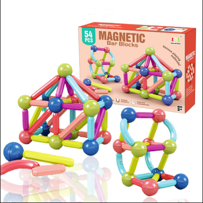 送料無料54 PCS Magnetic Blocks, Large Magnetic Building Blocks for Toddlers 1-3, Mo Magnetic Blocks Building, 54 Pcs Magnetic Toys for Kids Toddlers Boys and  Adults Construction Stacking kits, Creative and Educational Building Blocks