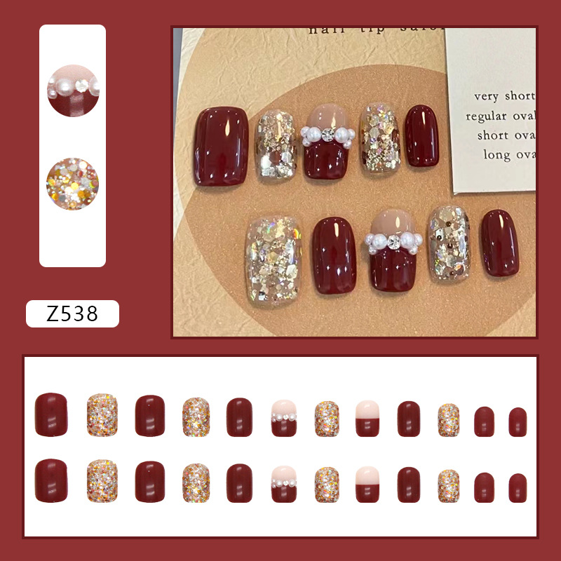 Menggh（WITH GLUE）Artificial Nails Long Ballerina False nails With